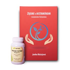 Kniha ŽIJEME s HISTAMÍNOM + Homocystein Vitality s Betainem (vitaminy sk. B)